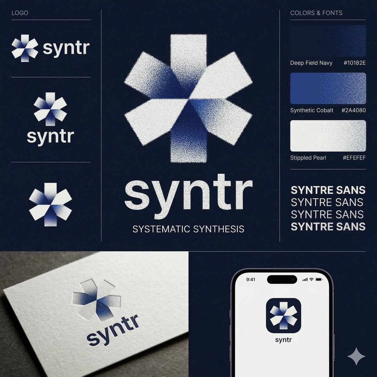 使用所附的徽标和名称 syntr 制作徽标和身份图形:https://t.co/6nqYUhfp5B, 图片 1