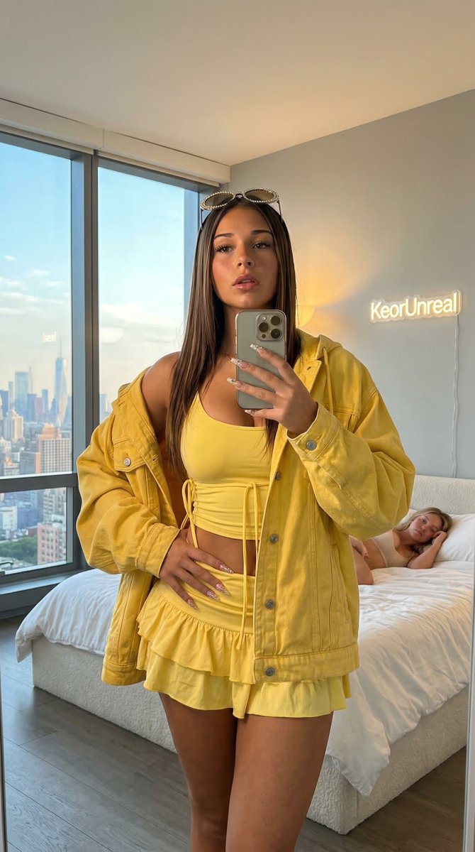 "超逼真的业余镜面自拍,照片中的 megan fox 使用 iPhone 15 Pro Max 拍摄,位置紧邻落地窗,原片风格,8K 画质,对…, 图片 3
