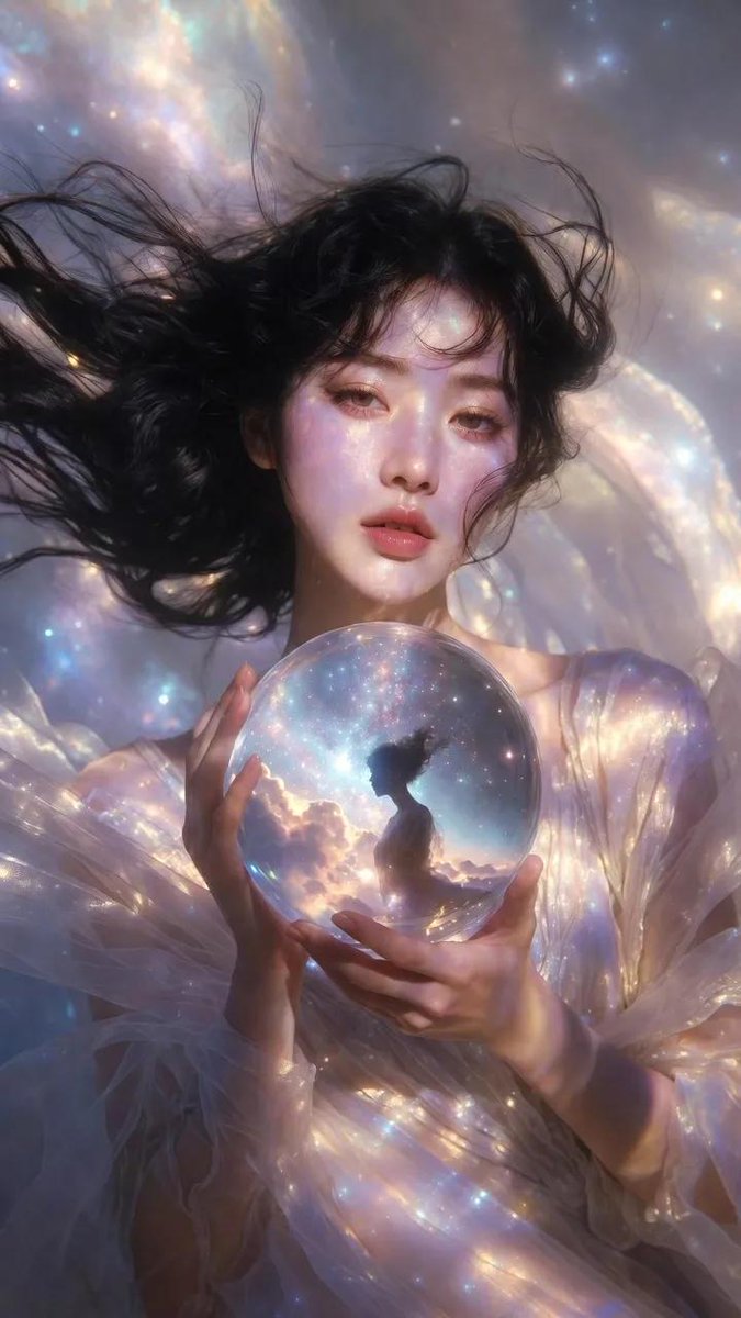 一部电影感的竖版时尚编辑大片人像(9:16),画面中是一位美丽的女性,长长的飘逸黑色长发,柔和波浪状,仿佛悬浮在轻柔的微风中般轻盈飘动。, 图片 2
