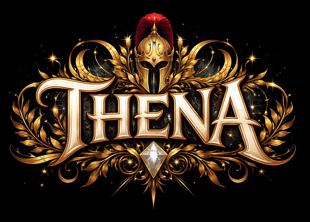 基于单词“THENA”创建装饰性字体，能够唤起该单词的$THE意象和联想。", 图片 1