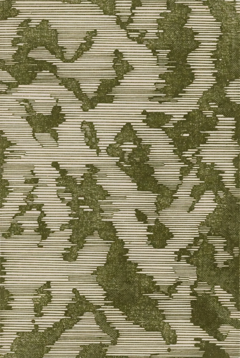 单色橄榄绿背景,复古半调线纹图案,粗细不一的平行线条,1970年代平面设计风格,微妙墨水晕染效果,极简主义复古质感,高品质 #ai #背景 #…, 图片 1