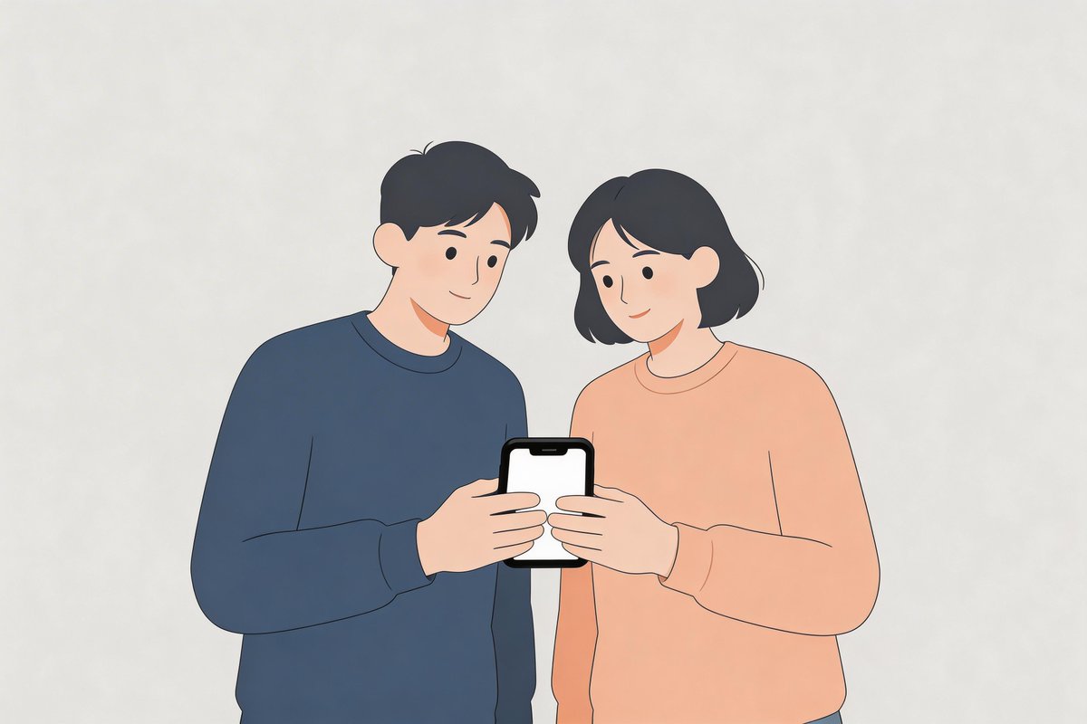 一幅扁平设计风格的插画，描绘一个男孩和女孩一起学习，旁边放着书本和笔记本电脑，采用正面视角的极简风格。背景为纯净的柔和薄荷绿色调，画面采用温暖…, 图片 2
