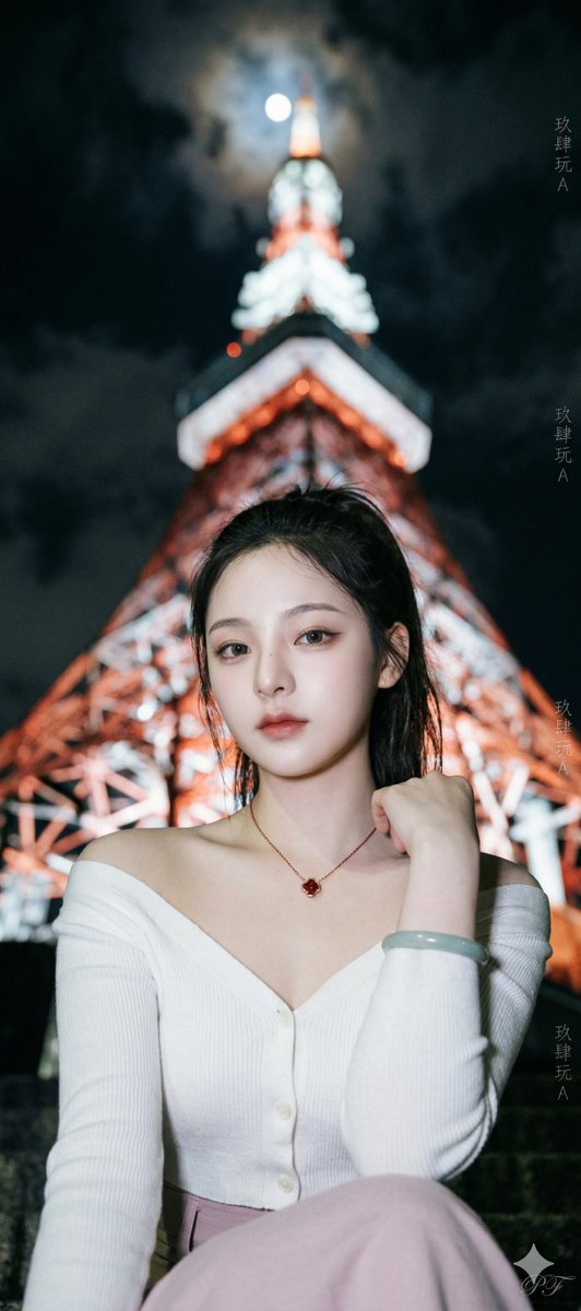[角色与姿势 👩‍🦰🌃]：超特写人像照片，由 playforge 拍摄，CCD + 强闪光灯，一位19岁顶级美貌冷酷的K-pop年轻女性…, 图片 1