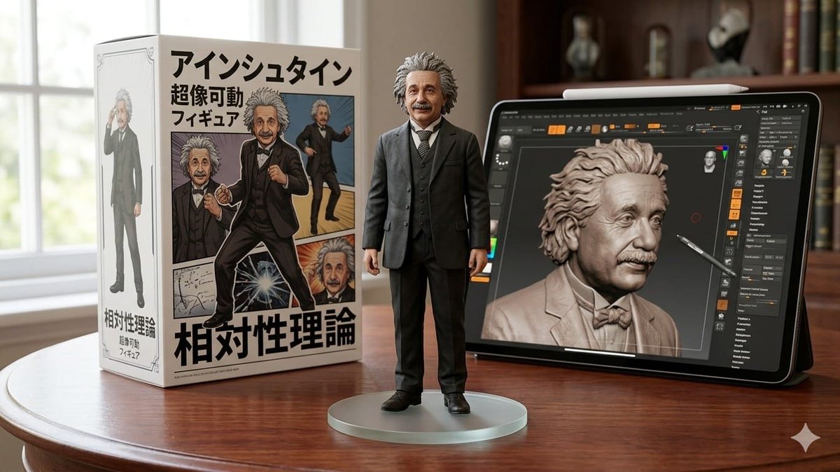 “将上传图片中的人物转化为高细节的 1/6 比例收藏级 3D 手办,采用写实雕刻风格,纹理锐利,面部特征栩栩如生。手办以英雄姿态站立于抛光木质…, 图片 1
