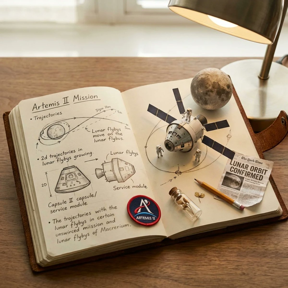为阿尔忒弥斯二号任务(Artemis II mission)执行此操作:class Artemis_Journal_Diorama:, 图片 2