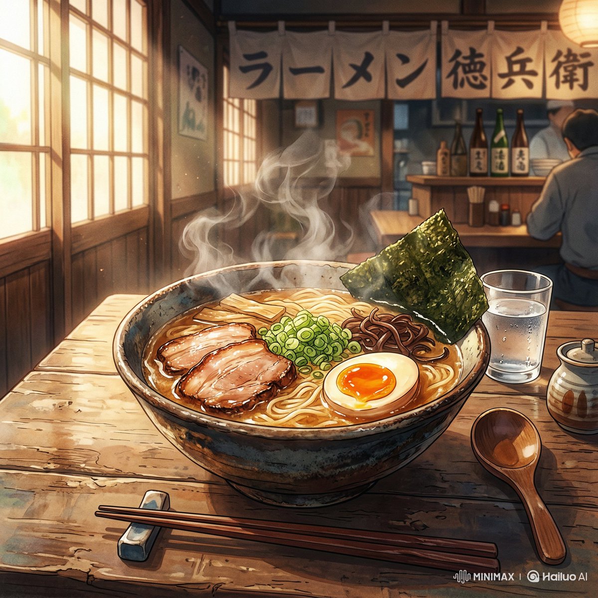 一幅令人惊叹的电影级动漫插画，画中是一份刚刚烹制好的 [subject]（食物），盛放于 [container or surface]（容器或…, 图片 2