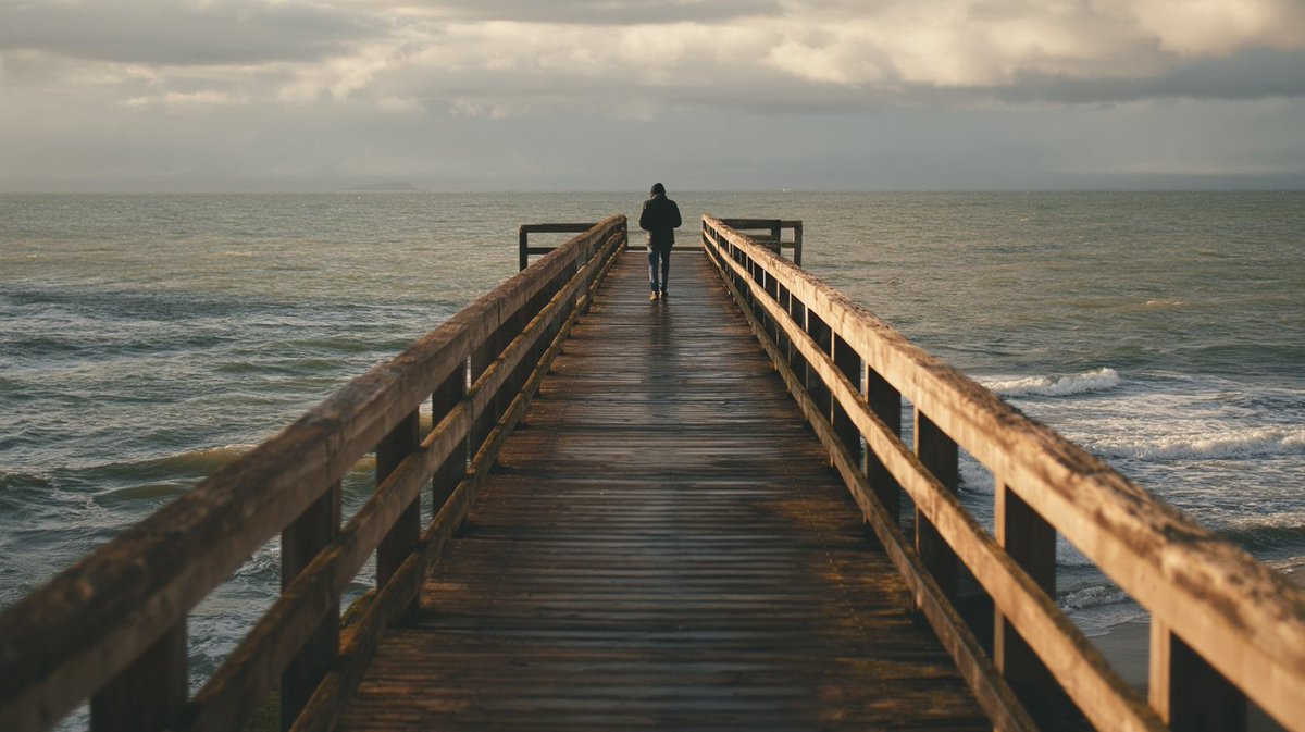 “沿着码头散步，照片，[unsplash] --ar 16:9 --v 8”, 图片 2