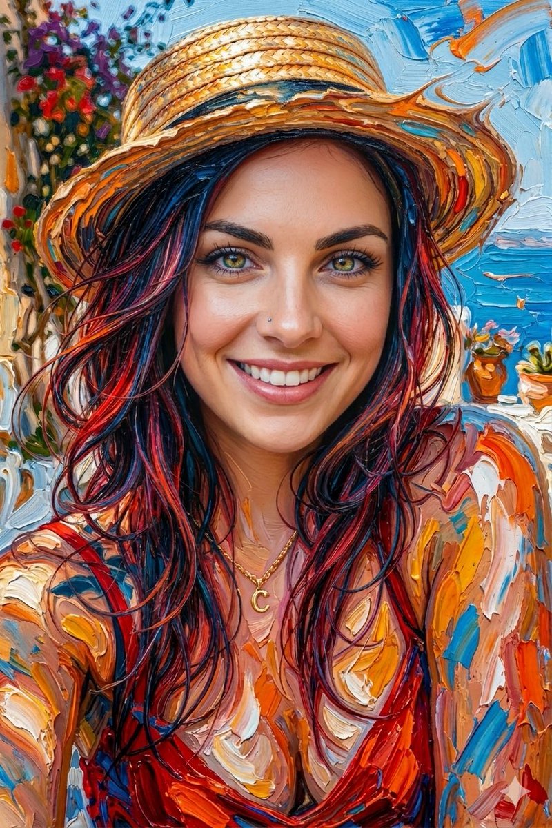 用富有表现力的油画笔触创作一幅抽象肖像画 🎨🫟, 图片 1