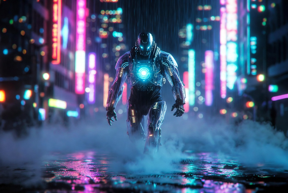 风格 Grok 提示分享：CYBERPUNK NEON NOIR（赛博朋克霓虹黑色电影风格）, 图片 1
