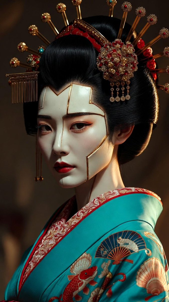 ✨ 提示分享:艺伎武士肖像, 图片 2