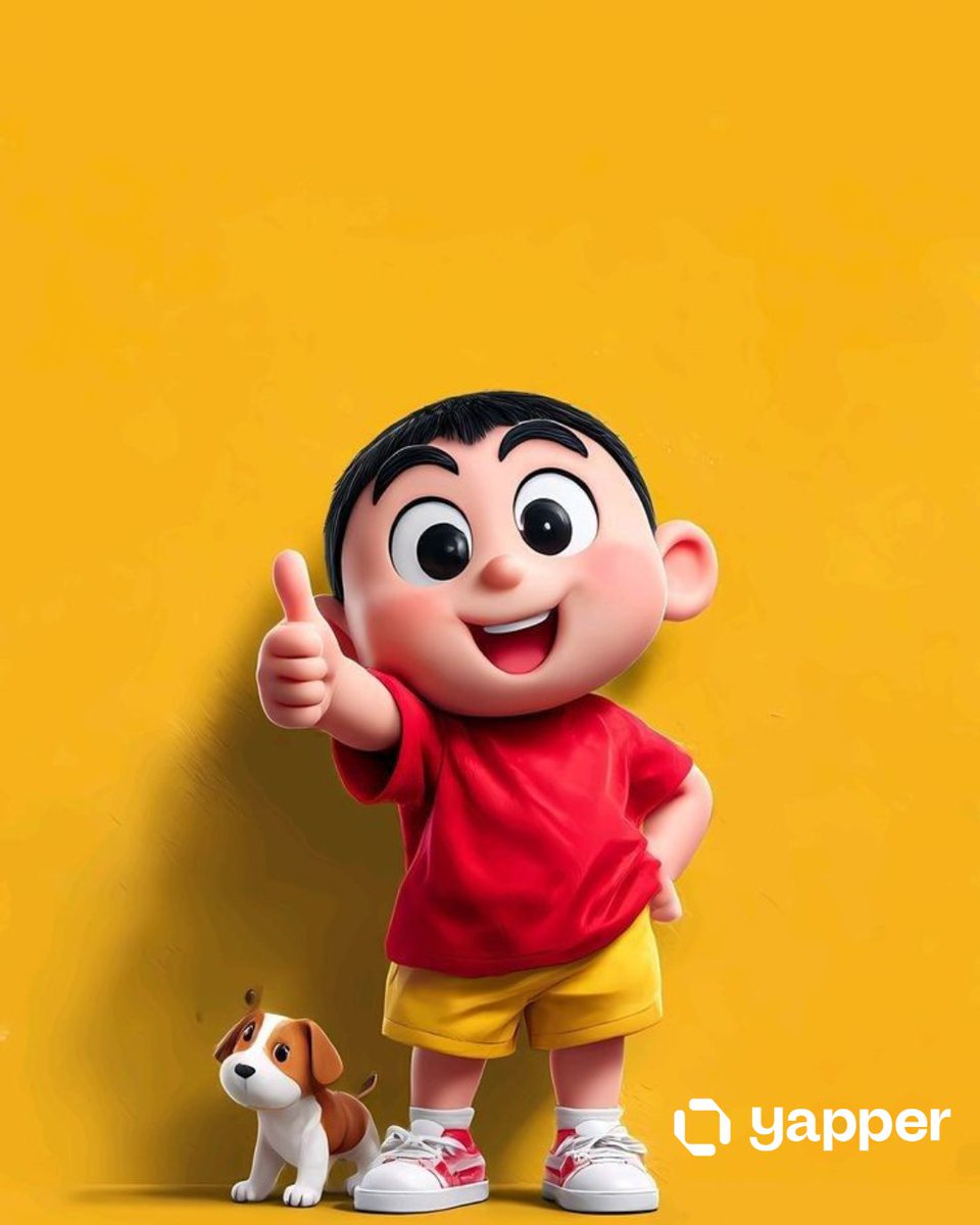 主体:一个可爱的、风格化的3D小男孩角色,带着欢快的表情,大大的圆形富有表现力的眼睛,以及剪得短短的黑色头发。他正用右手做出"竖起大拇指"的手…, 图片 1