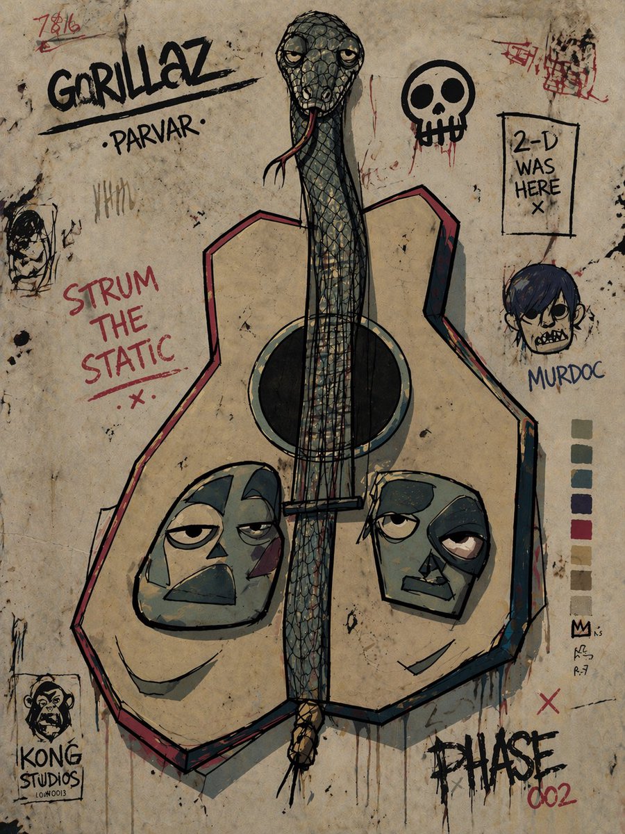 "把这把吉他画成 Gorillaz Parvar 风格的插图。"做得好 @OpenAI！https://t.co/OiwdH4A7ZQ, 图片 1