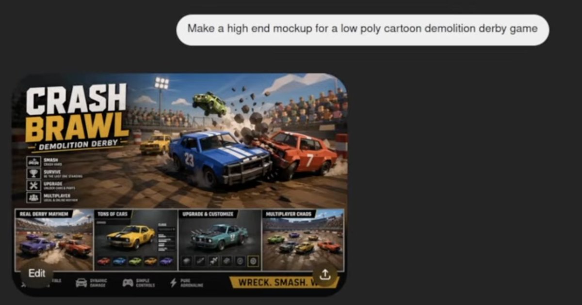 Make a high end mockup for a low poly cartoon demolition derby game #EEUU #stre…