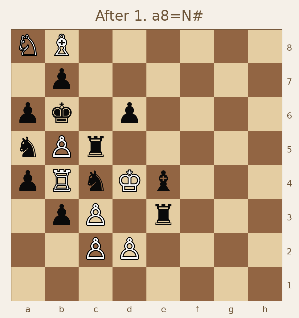 “白方走棋，一步杀，请生成白方走出致胜一步后的棋盘图片”, 图片 2