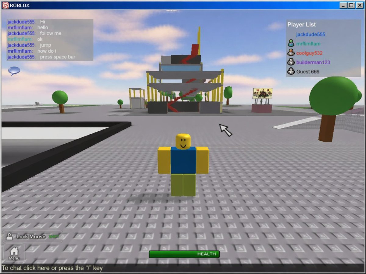 一张可以追溯到 2014 年的 Roblox 游戏内截图。（老实说，它并不符合时代特征，但其用心程度多少有些意思） https://t.co/…, 图片 1