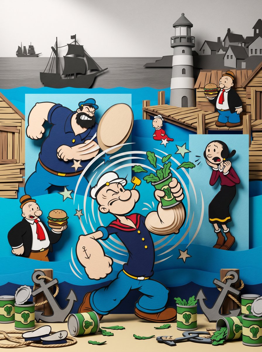 Infinite papercut cartoon worlds. { "VARIABLE": "[CARTOON_SHOW_NAME]", "concept…