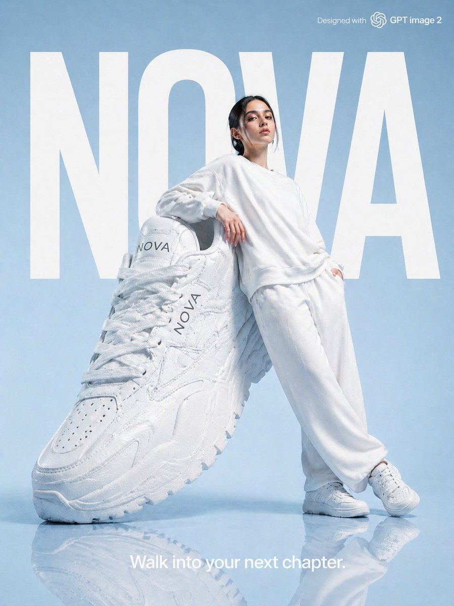 "NOVA"运动鞋品牌的高端时尚广告宣传照片。, 图片 1