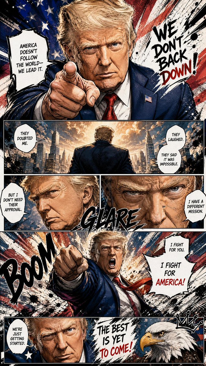 创建一个基于参考照片中人物的全页彩色漫画插图。使用真实的漫画页面构图，在单页上有5–7个动态连接的面板。包括电影式叙事、戏剧性视角、富有表现力…, 图片 1