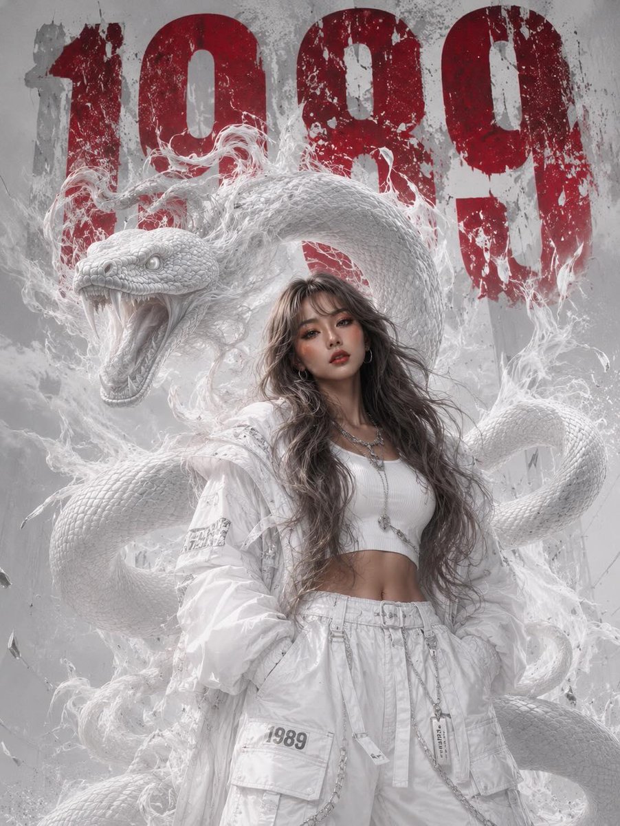 超现实高级时装编辑人像肖像,一位美丽的年轻亚裔女性自信地站立在单色白色城市环境中,身穿现代奢华白色街头时装。超大号白色飞行员夹克,修身白色短款…, 图片 2