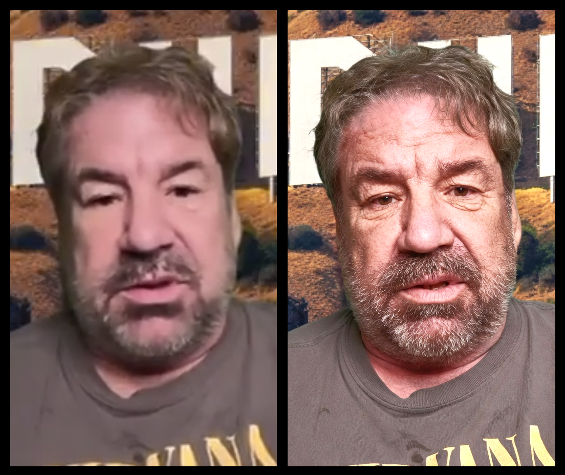 "Remove the softening filter from this Stuttering John podcast video screen gra…