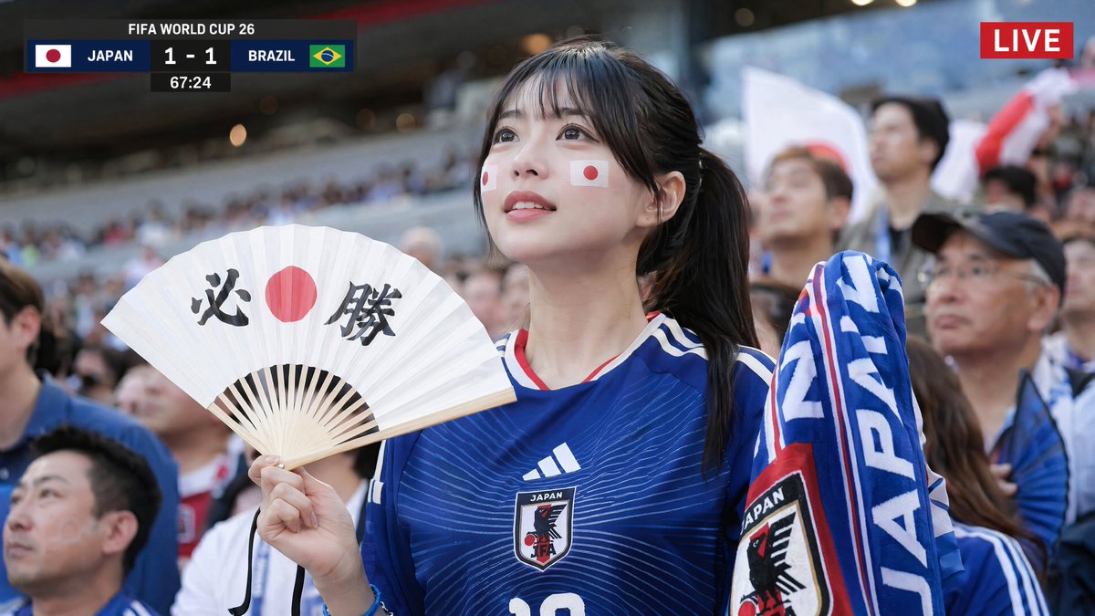 22岁的日本美女支持者。黑色长发的马尾辫。不是韩国人或中国人,明显是日本人特有的五官轮廓。通透感的肌肤,自然妆容,高雅且亲切的氛围。仿佛隶属于…, 图片 1