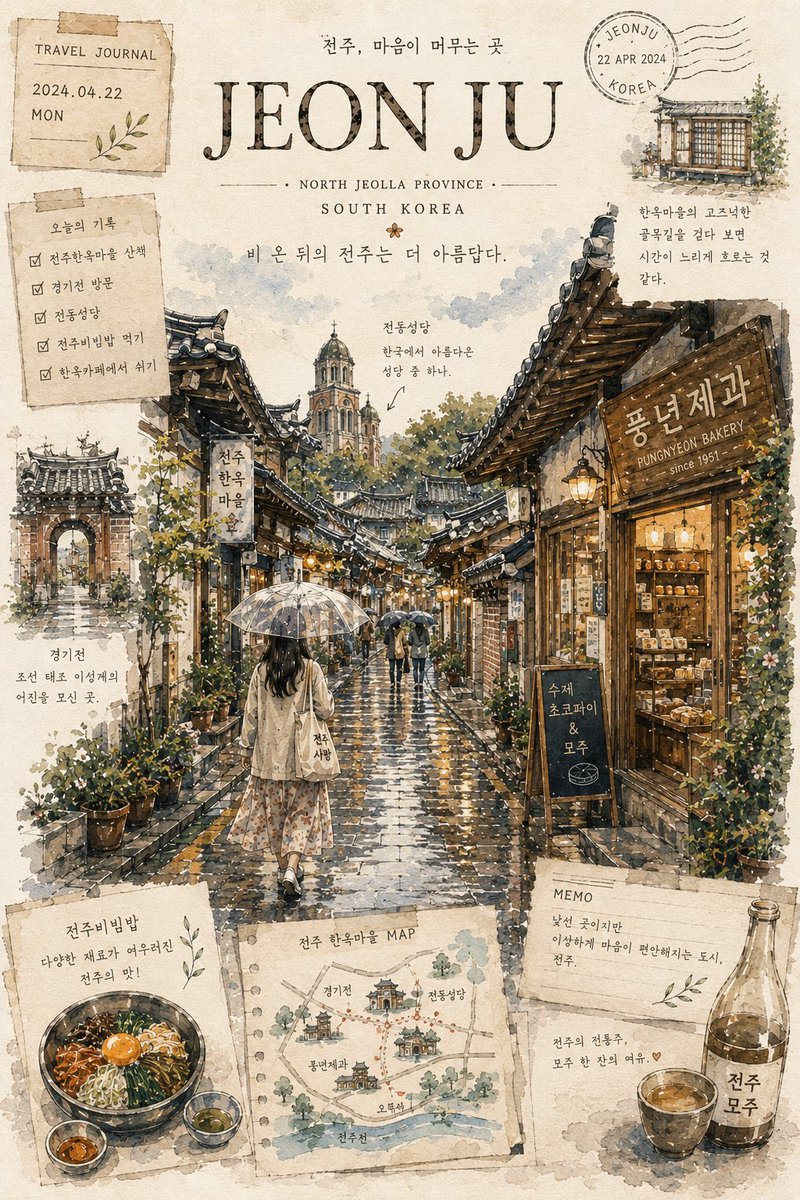 一本关于韩国的美学旅行手账,使用 ChatGPT 上的 GPT Image 2 制作, 图片 4