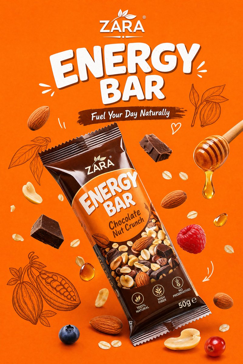 为 [BRAND NAME] 创作一张高端 FMCG 零食产品广告海报。, 图片 1