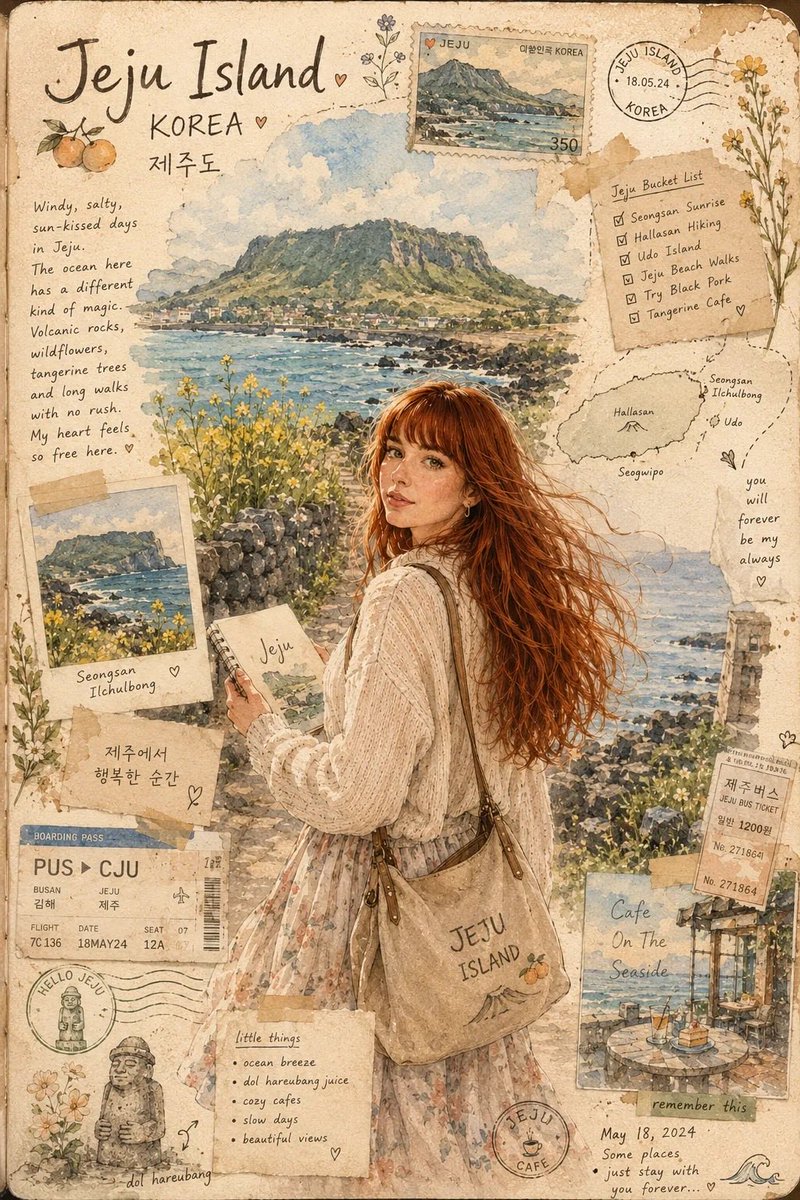 创作一幅梦幻般的手工感 (CITY)旅行手账插画，仿佛一位艺术家在 (COUNTRY) 旅行途中于个人写生本中绘成。, 图片 1