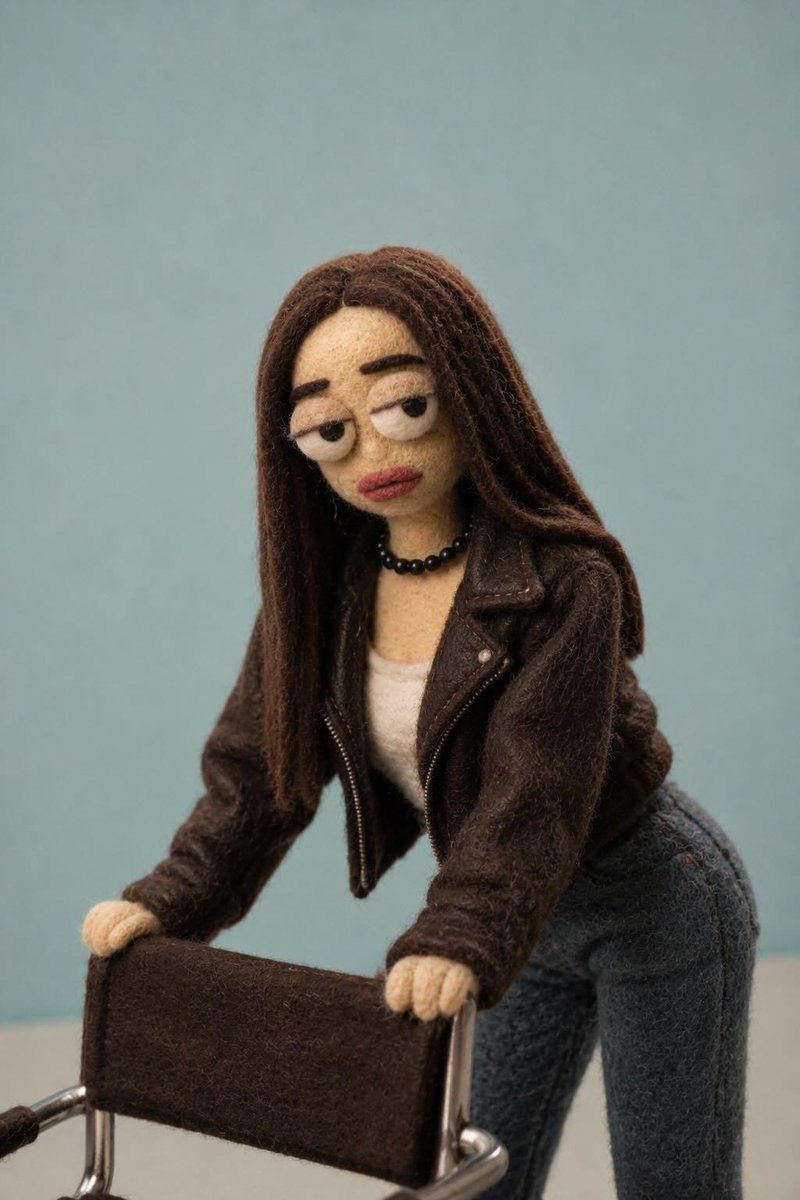 Transform the photo into a handmade needle-felt stop-motion puppet with…, 图片 2
