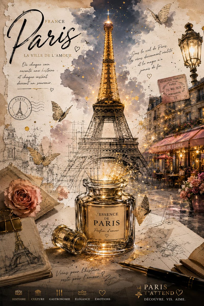 创作一张超高端手工素描风格的旅游海报，画面中自由女神像从放置在深色木质设计师办公桌上的一个发光的、破裂的复古罗盘中磅礴浮现，象征自由、梦想与冒…, 图片 2