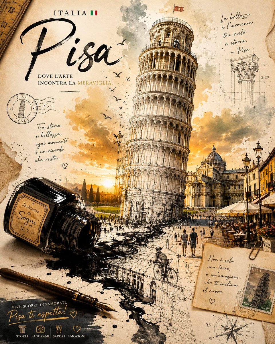创作一张超高端手工素描风格的旅游海报，画面中自由女神像从放置在深色木质设计师办公桌上的一个发光的、破裂的复古罗盘中磅礴浮现，象征自由、梦想与冒…, 图片 4