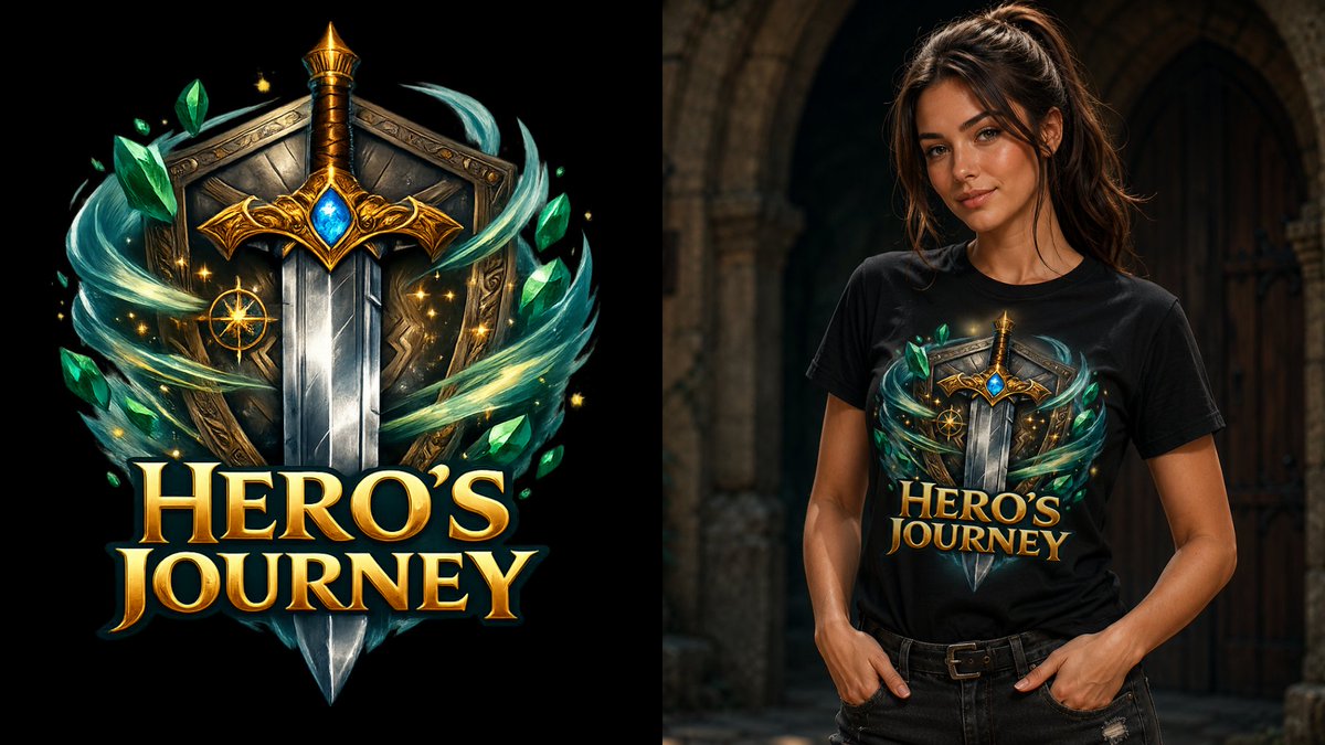 A premium fantasy video game t-shirt graphic isolated on full transparency with…