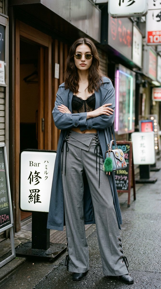 图片展示一位迷人惊艳、美丽的20岁日本或韩国女性，高挑纤细的时尚模特身材，修长优雅的双腿，纤瘦优雅的轮廓，四肢修长的比例，精致的运动女性化线条…, 图片 4