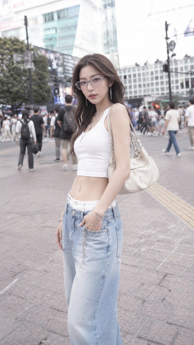 图片中是一位诱人而惊艳美丽的20岁日本或韩国女性,身材高挑纤细,拥有时尚模特般的长腿,线条纤细优雅,四肢修长比例匀称,运动感与女性气质兼具的精…, 图片 4