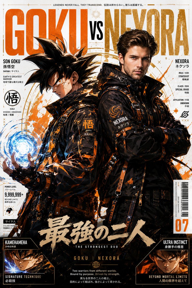 一张病毒式传播的超高端动漫×奢侈时尚跨界海报，画面中[ANIME CHARACTER NAME]（动漫角色名）与上传的人物作为标志性搭档，共同…, 图片 1