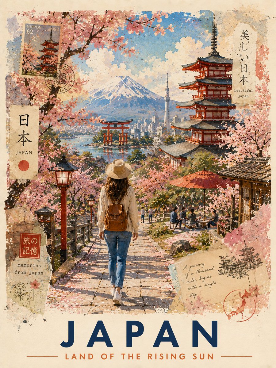 奢华混合水彩拼贴风格的哥伦比亚旅行海报插画,融合优雅的手绘水彩艺术、复古拉丁美洲旅行海报美学以及分层编辑剪贴簿设计。一幅电影感的卡塔赫纳鹅卵石…, 图片 1