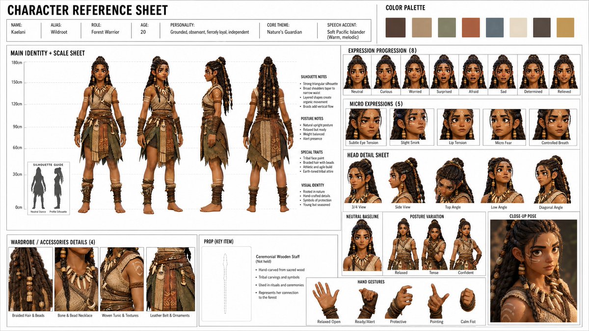 根据以下输入创建一份统一的《MASTER CHARACTER REFERENCE SHEET》（主角统一参考表）：, 图片 1