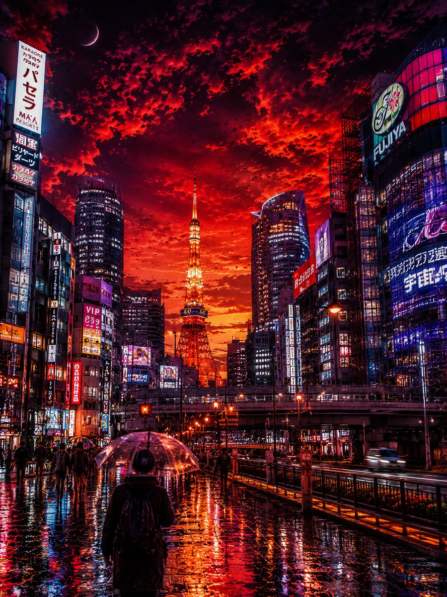 一幅令人叹为观止的电影感数字艺术作品,描绘雨后北京紫禁城在浓郁深红夕阳下的壮丽景象,展现宏伟的中国古代宫殿建筑,在戏剧性、炽热、密集而富有质感…, 图片 2