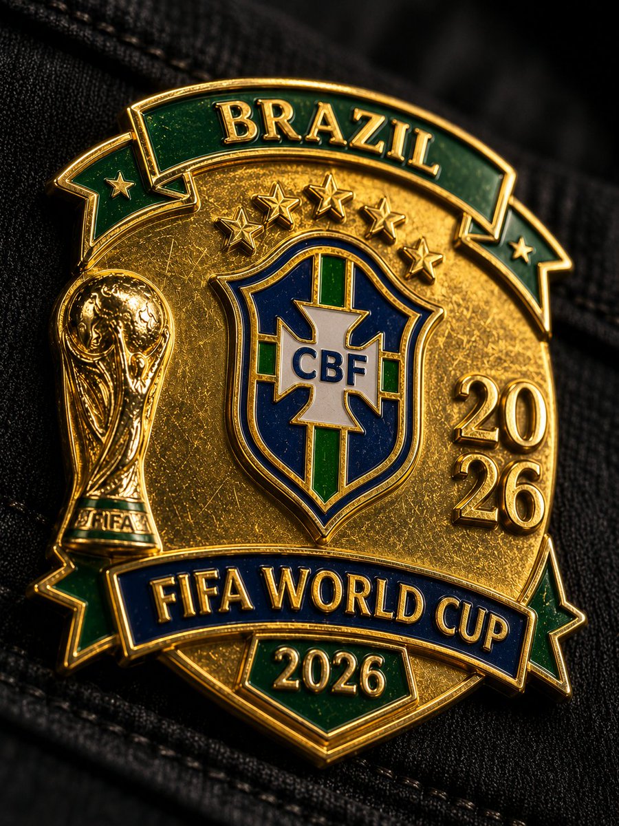 一枚占据视觉中心、填满 3:4 微距画面 70% 的 [Team_Name] FIFA 2026 世界杯珐琅徽章,其闪亮的金色表面呈现出物理上…, 图片 2