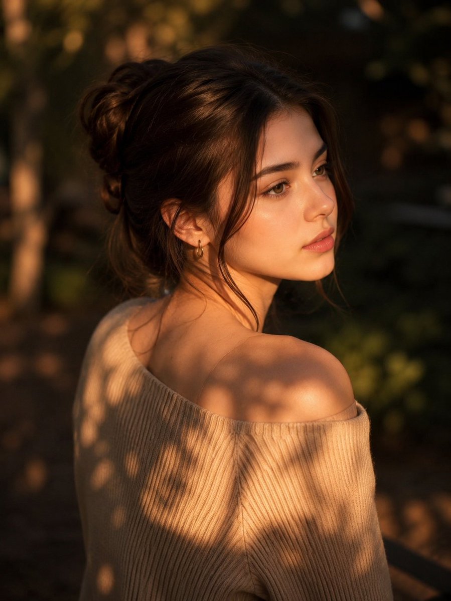 Edit foto wanita tersebut menjadi potret High Angle Sinematik dari seor…, 图片 1