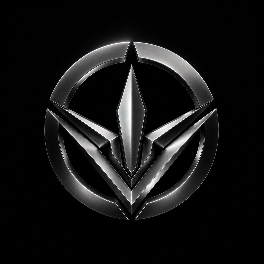 超精细银色金属 logo 悬浮于纯哑光黑色背景之上,超高对比度构图,单色未来主义美学,奢华极简品牌设计,拉丝铬材质配微观金属纹理,高级反光表面…, 图片 1