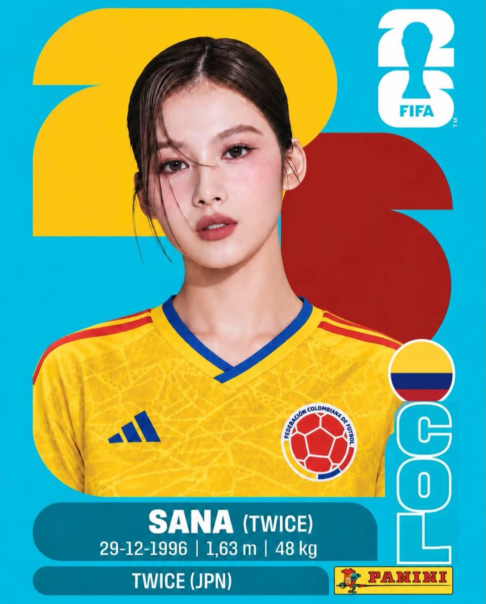制作一张高端的 Panini(帕尼尼)2026 年 FIFA 世界杯收藏贴纸卡,主题为一位 K-pop 偶像化身职业足球运动员。竖版 2:3 …, 图片 3