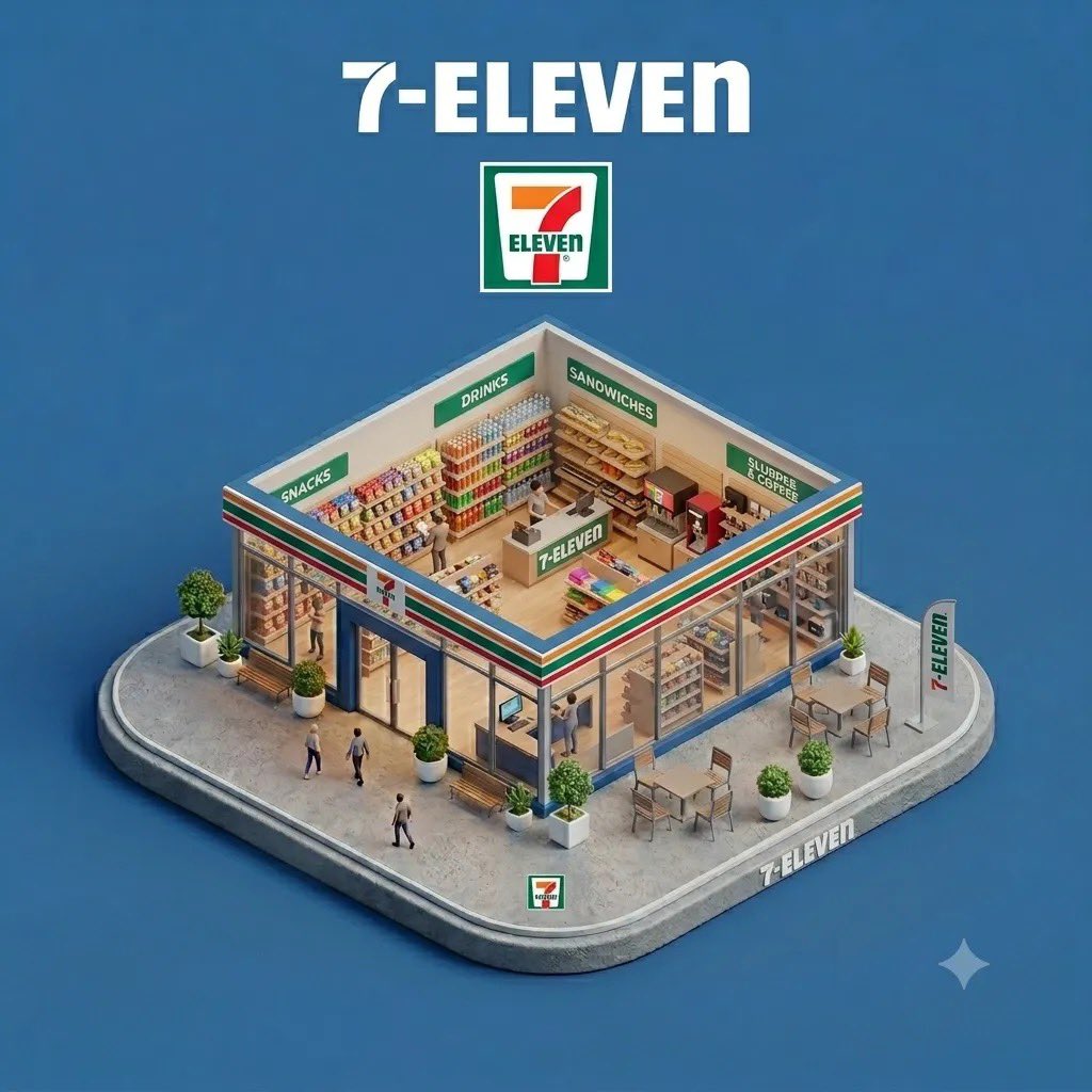 "放置在浮动混凝土平台上的品牌店面超精细等距3D微缩立体模型，从45度等距视角观察。开放式屋顶娃娃屋结构，搭配落地玻璃墙，真实内饰，小人物模型…, 图片 1