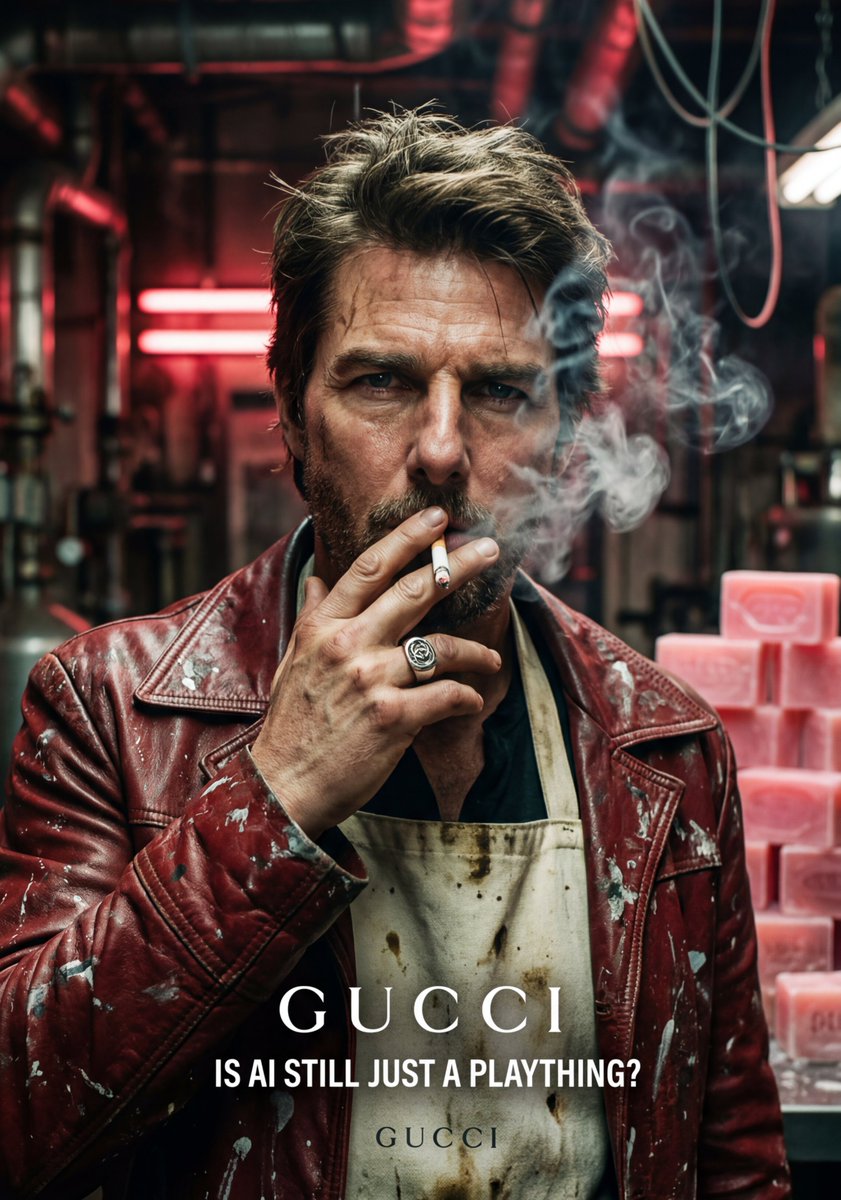 https://t.co/LkrxtTArhc 电影感特写肖像照,汤姆·克鲁斯(Tom Cruise),暗黑工业美学风格。他有着凌乱、蓬起的深…, 图片 1