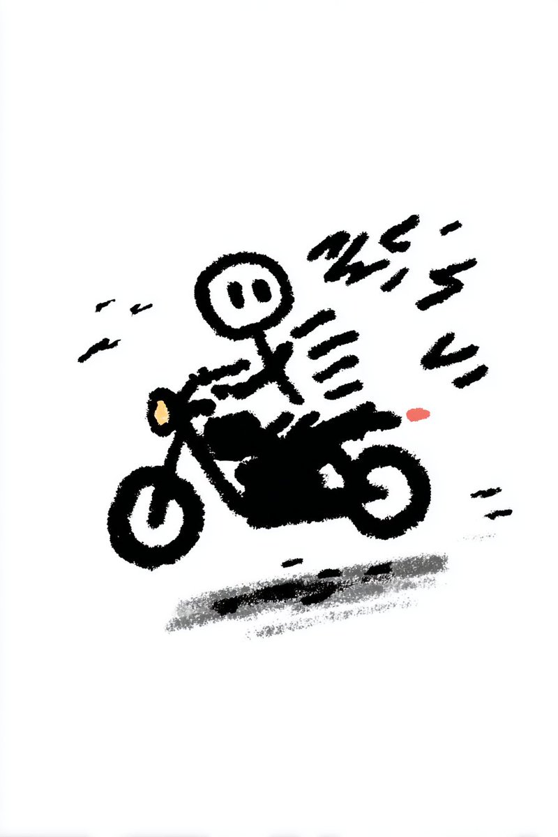 “骷髅正在骑摩托车。创意转场到骷髅驾驶汽车。固定镜头。无音乐。”, 图片 1