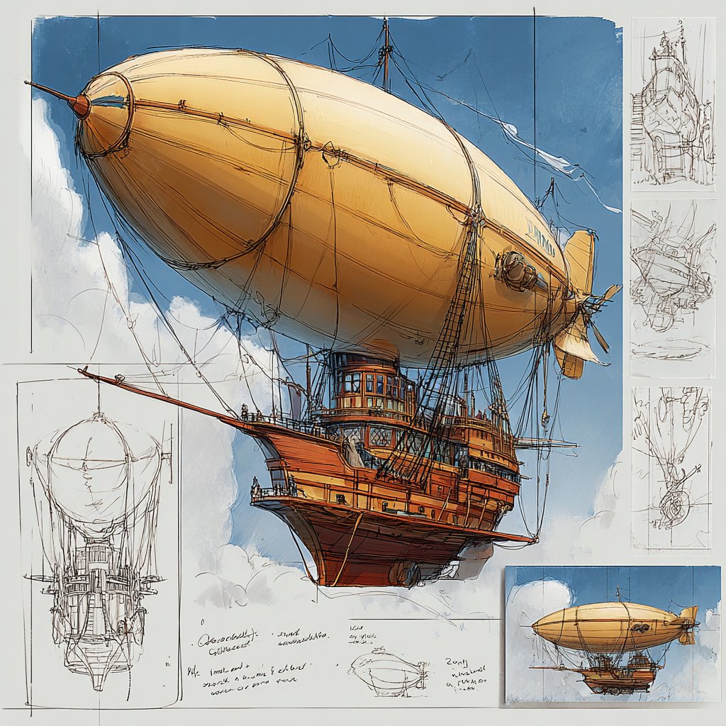 steampunk zeppelin --raw --sref 1151865433, 图片 1