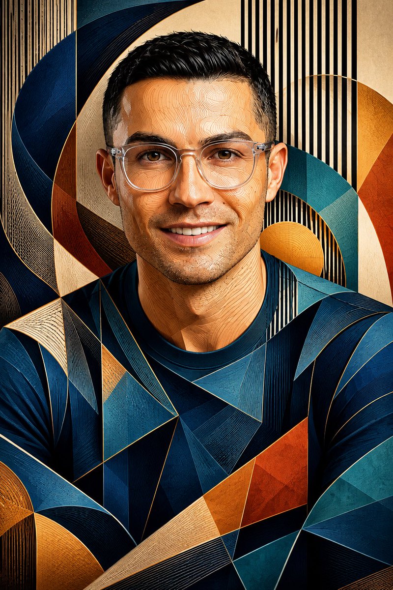 Transform the uploaded portrait into a masterpiece combining optical contour-li…