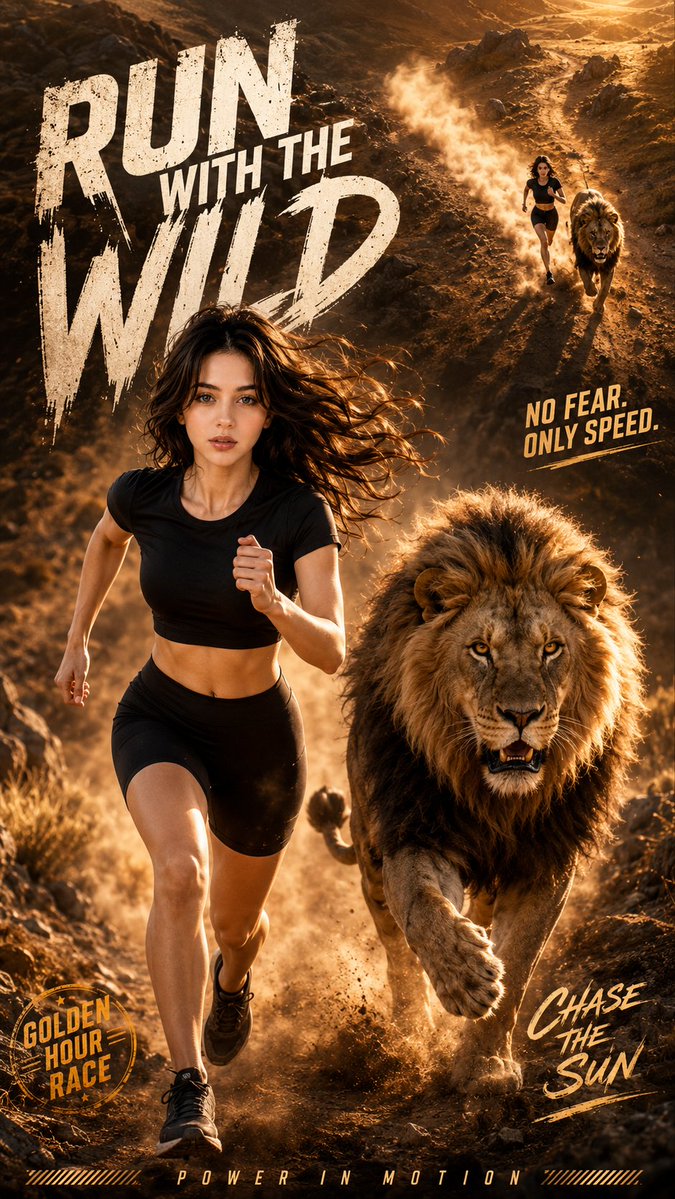 超写实 IMAX 级 Netflix 风格电影感双重曝光动作海报肖像,9:16 竖版构图,创建一个戏剧性的全身远距离正面奔跑场景,在一个 r…, 图片 1