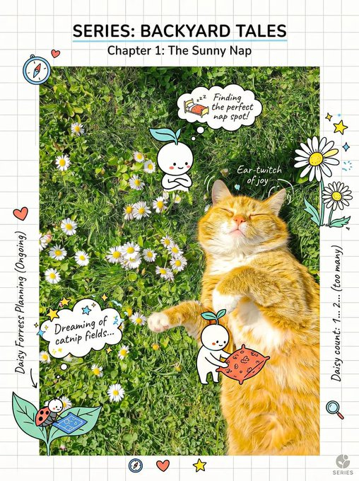 创作一个明快、富有创意的构图，将写实的主体与俏皮的手绘涂鸦以及一个微妙的微型故事融合在一起。, 图片 1