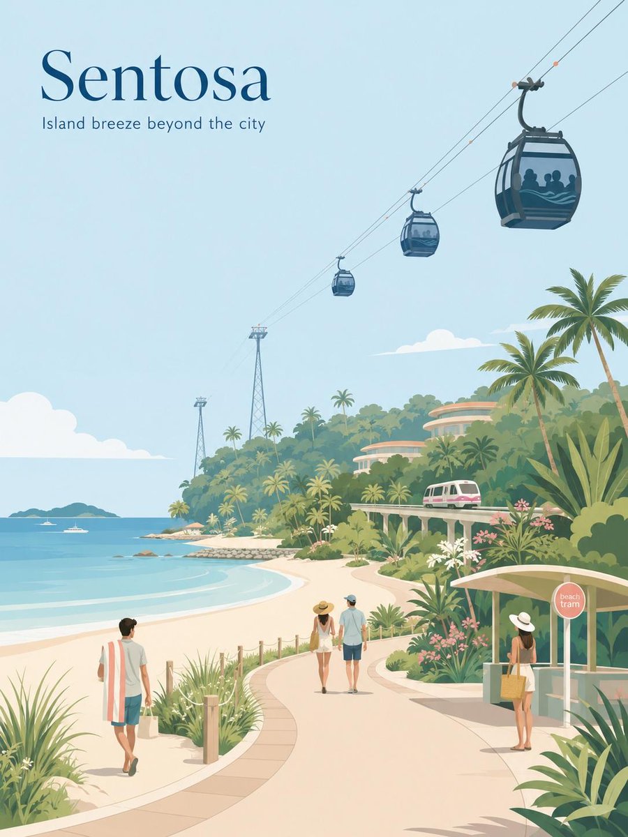 创作一幅极简风格的复古旅行海报插画，主题为[CITY / DESTINATION]（城市/目的地），灵感来自现代编辑型旅游艺术和日本旅游杂志封…, 图片 3